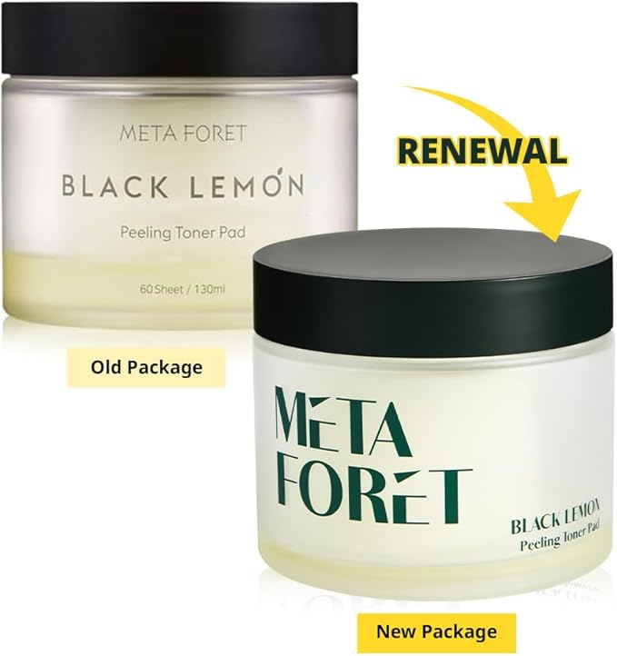 METAFORET Black Lemon Peeling Toner Pad 60 Sheets/Facial exfoliating Pads, Perfect Solution for Dead Skin Cells, Non-irritating Moisture Boost Toner
