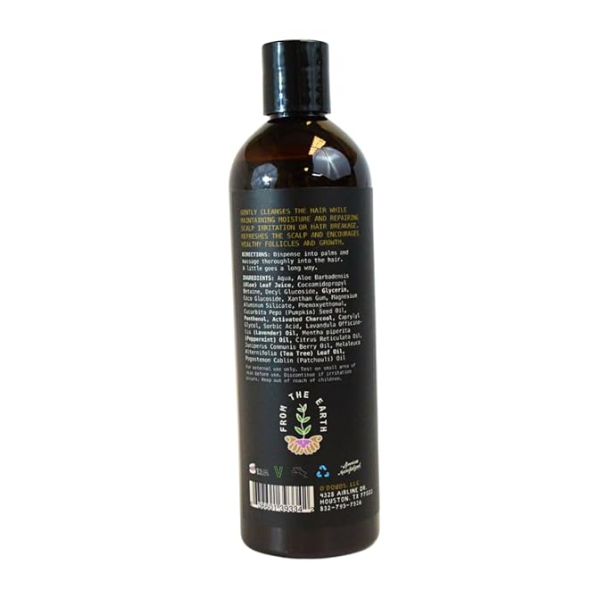O'Douds Activated Charcoal Shampoo - Moisturizing & Clarifying Shampoo - Cleanses & Rejuvenates Hair & Scalp - Sulfate & Paraben Free - Lavender & Peppermint Scent, 12 oz.