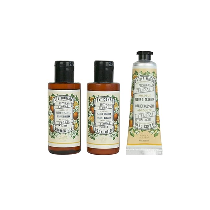 Panier des Sens β Orange Blossom Set for Women β Body Lotion + Shower Gel + Hand Cream - Birthday Gift for Her - Body Care Kit with 96% Natural Ingredients β Self Care Gifts for women