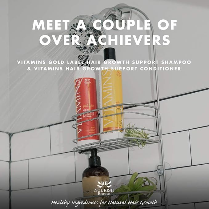 Nourish Beaute Vitamins Natural Shampoo for Hair Growth and Hair Loss for Hair Regrowth,Volume and Thickening with Biotin,DHT Blockers, No Sulfate, For Men and Women, Premium Gold Label, (Pack of 1)