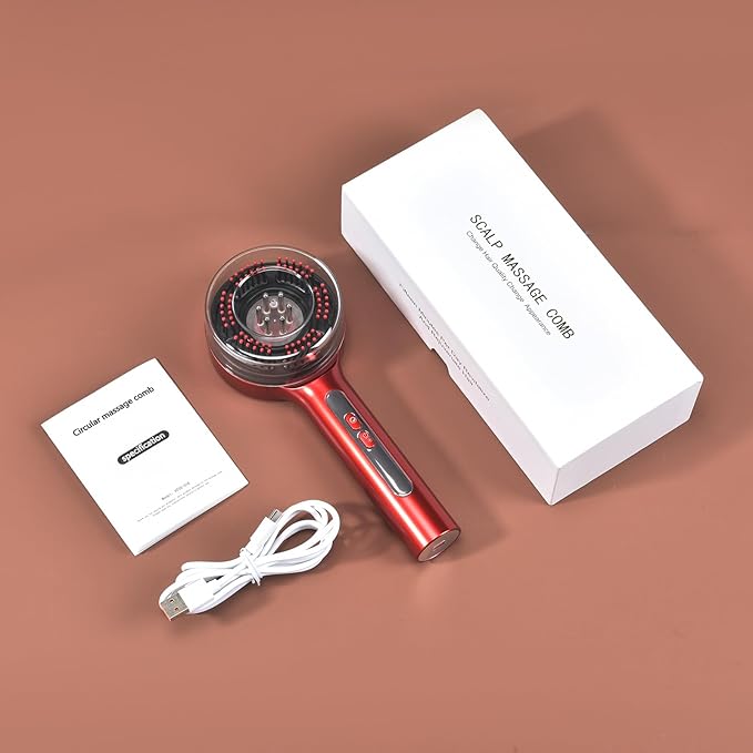 hair oil applicator scalp massager hair growth oil massager for scalp growth wand 3 in 1,Women‘s Gifts(RedGry)