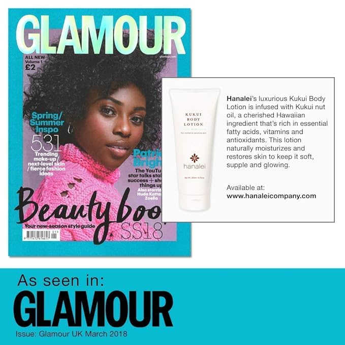 Hanalei Cruelty-Free Kukui Body Lotion – Paraben-Free, Dye-Free Moisturizer with Kukui Nut Oil, Shea Butter & Jojoba Oil for Hydrated, Soft, Nourished Skin – Full Size 200 ml – Ideal to All Skin Types