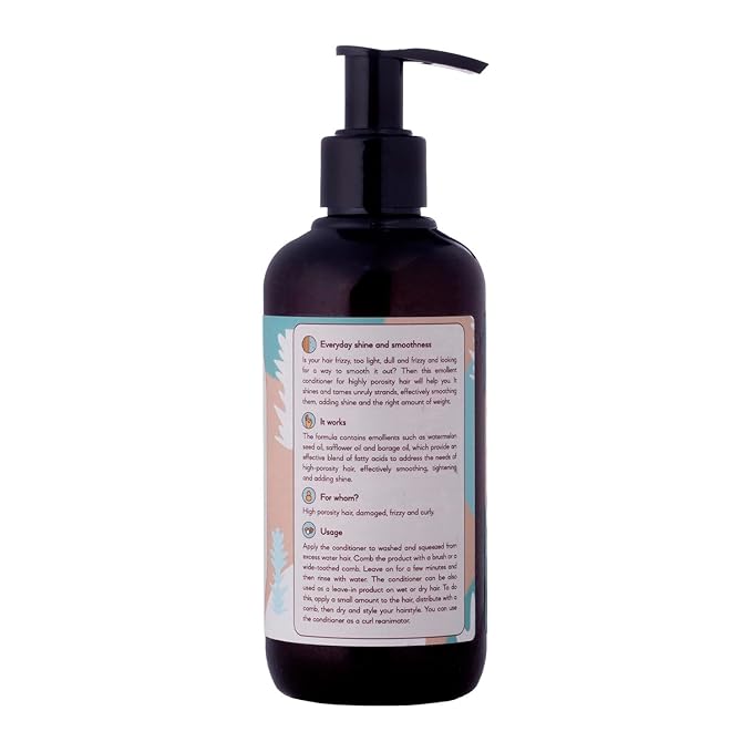 HairTry - Shine Brightly Emollient Conditioner for High-Porosity Hair – Nourishing Watermelon Seed Oil – Rejuvenating Borage Seed Oil – Net 5.88 Fl. Oz/ 250 ml