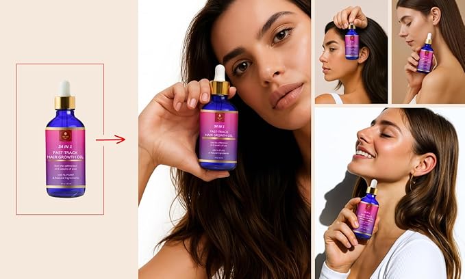 Hair Growth Mixture, Fast Track Hair Oil (34 in 1) for rapid growth, Moisturizer, restore scalp, blend of exotic oils and rare botanical extracts. For all hair types. 2 fl oz