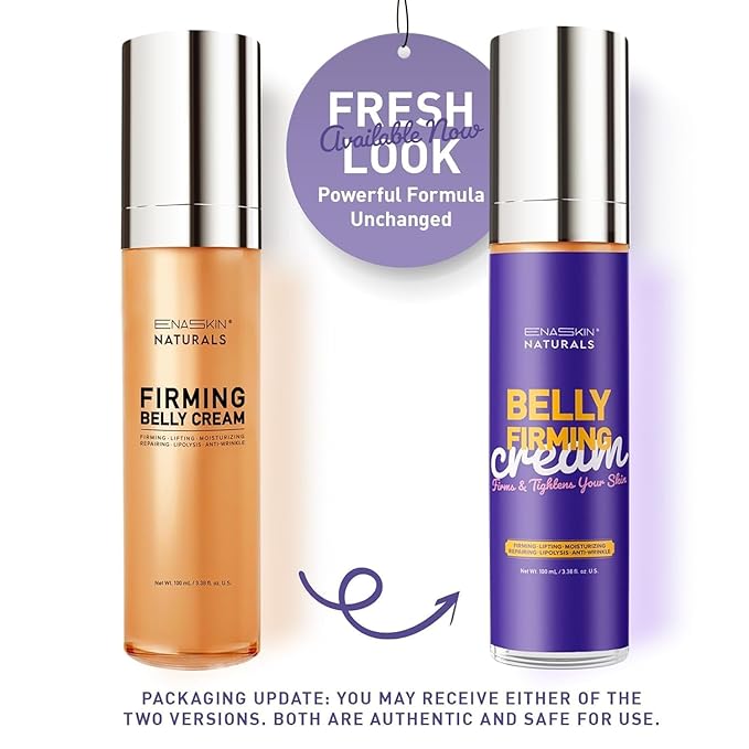 Enaskin Naturals Belly Firming Cream: Hibiscus & Honey Skin Tightening Cellulite Cream - Women Body Lotion for Firmness and Lift of Thighs & Stomach - Tummy Butter Stretch Marks - 120ML