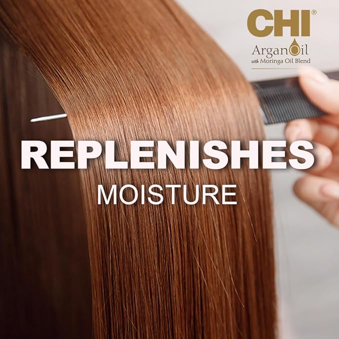 CHI Argan Oil Conditioner, Replenishes Hair Moisture, Enhances Strength & Helps Protect Against Damage, Sulfate, Paraben, & Cruelty-Free, 11.5 Oz