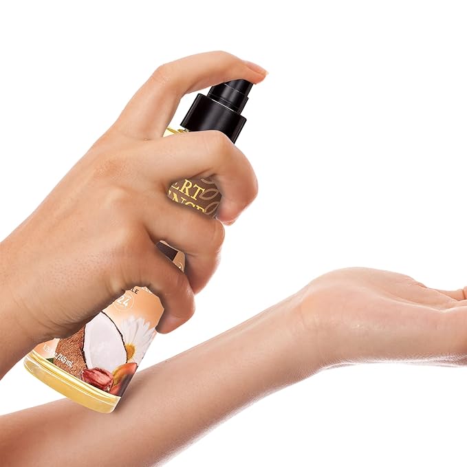 Desert Essence Body Oil Spray – 8.28 fl oz | Jojoba, Coconut & Chamomile | 24-Hour Moisture for Dry Skin | Lightweight After-Shower Oil | Vegan, Cruelty-Free, B-Corp, Made in USA