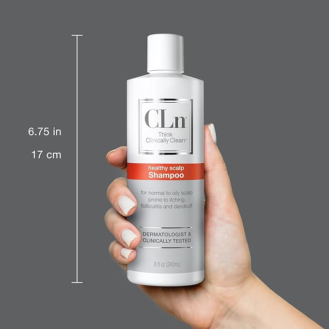 CLn® Shampoo - Clarifying Formula with Salicylic Acid, for Normal to Oily Scalp Prone to Folliculitis, Dandruff, Itchy & Flaky Scalp, Fragrance-Free & Paraben-Free, 8 fl. oz.
