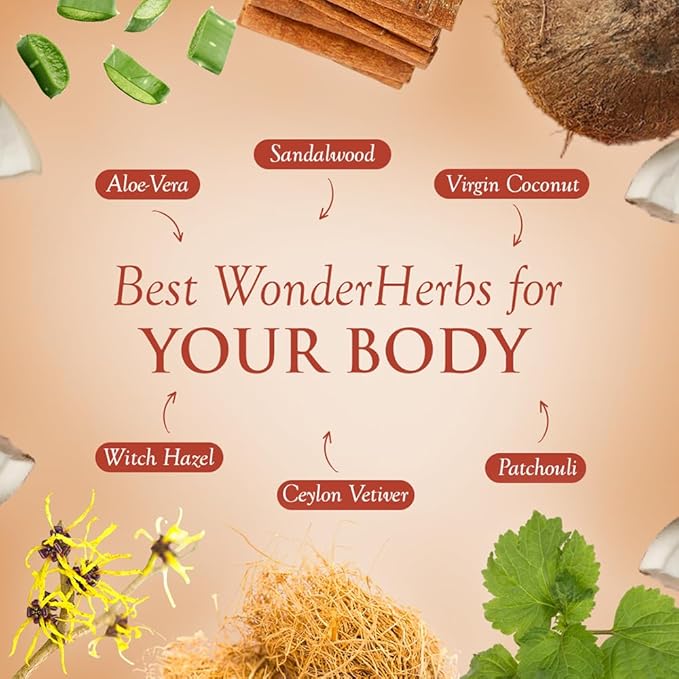 SPA CEYLON Sensual Sandalwood Hand and Body Lotion | Deep Hydrating Body Moisturizer with Coconut | Almond & Rice Bran | Cooling & Invigorating | Suitable for All Skin Types