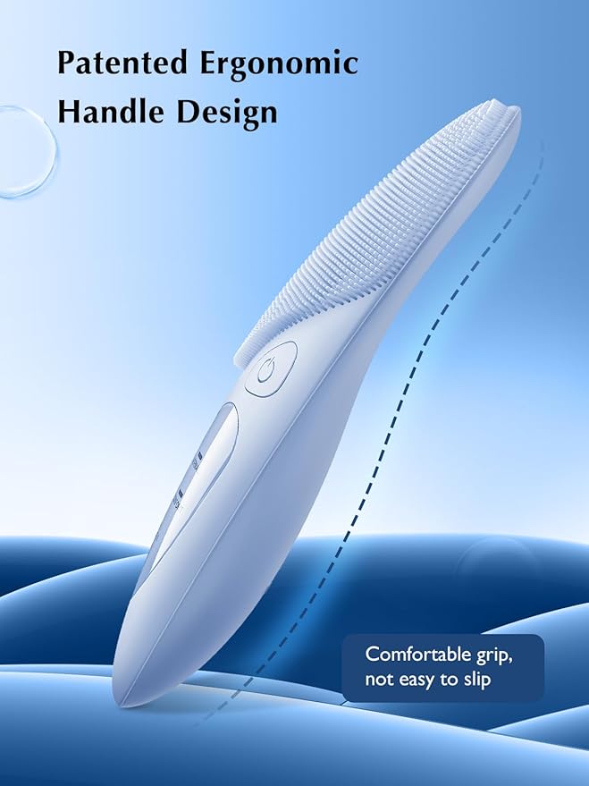 COSLUS Facial Cleansing Brush Silicone Face Scrubber: IPX7 Waterproof Rechargeable Face Wash Brush, 4 Cleansing Modes, Electric Face Brush for Cleaning, Exfoliating, Massaging