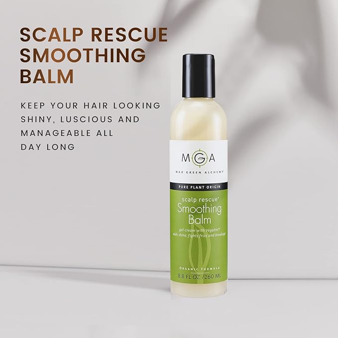 MGA Vegan Hair Smoothing Balm - Scalp Rescue Organic Formula with Keratin Repairs Rough Hair | Hair Care Product with Argan Oil for Men & Women Strengthens & Add Shine to Hair, Synthetic Free 8.8 FLOz