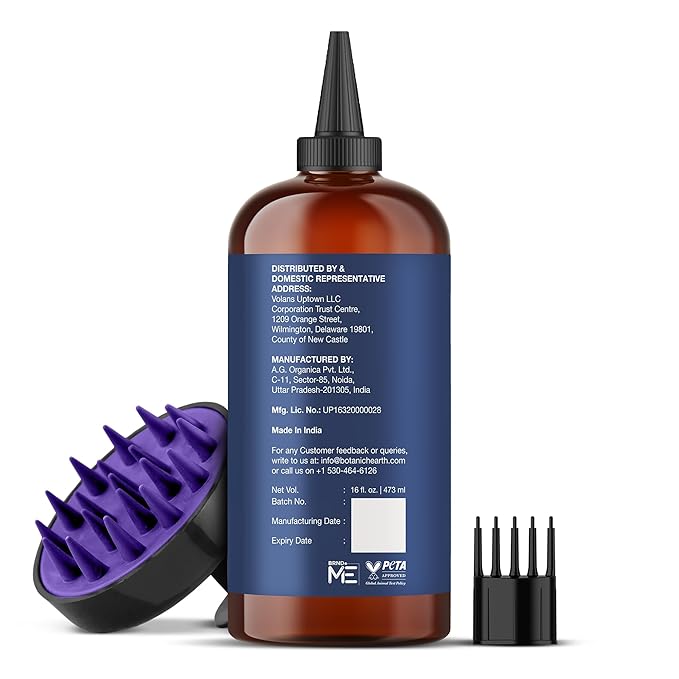 Botanic Hearth Rosemary Hair Oil with Biotin, Jojoba & Castor Oils – 100% Pure Cold-Pressed Rosemary Oil for Hair Growth, Scalp Massage & Nourishment – 16 fl oz with Scalp Massager - Hair Tonic