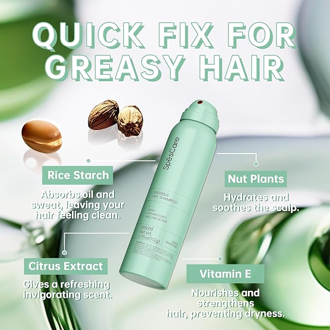 Dry Shampoo Spray, Sweet Grapefruit, 3.95 oz (Green)