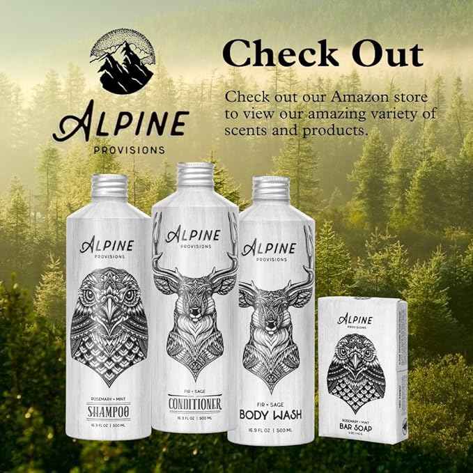 Alpine Provisions Natural Lavender + Juniper Body Wash – Hydrating Cleanser for Dry and Oily Skin with Jojoba & Coconut Oil Extracts – Vegan, Sulfate-Free, Plastic-Free - 16.9 fl oz