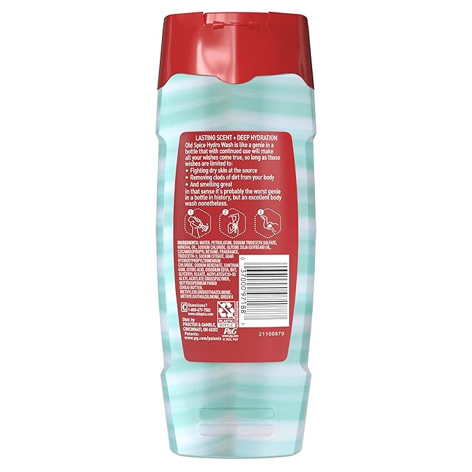 Old Spice Moisturizing Body Wash for Men, Hydro Wash, 2-in-1 Long Lasting Scent & Deep Hydration, 24/7 Shower Fresh, Pure Sport Scent, 16 oz (Pack of 4)