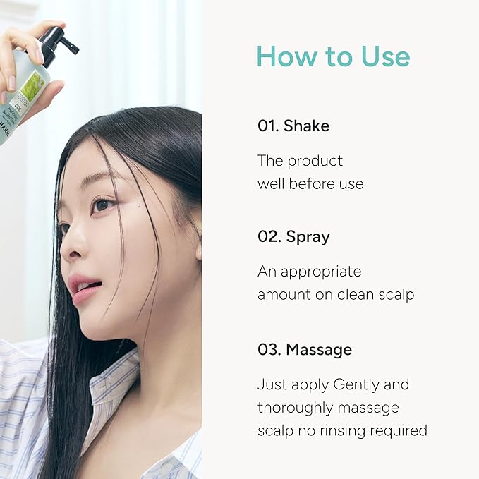 Purifying Hair & Dry Scalp Treatment Spray – Korean Hair Care with Triple Mint Complex for Oil Control, Soothing & Leave-In Conditioner – Paraben, Silicone & Sulfate Free – Green Breeze, 3.38 fl oz