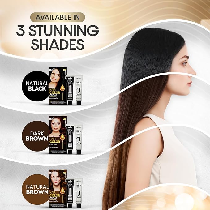Natrual Brown Rapid Infusion Hair Color Cream, Permanent Hair Dye in One Minute with Comb Applicator, Argan Hair Oil 1FL Oz and Argan Oil Deep Conditioning Hair Mask 5.07 FL OZ Combo Pack