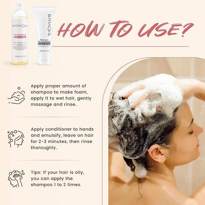 BOTÁNQUIL Argan Oil of Morocco Shampoo and Conditioner Set, Sulfate-Free Surfactants,Restore Shine&Softness Hair Shampoo and Conditioner with Shea Butter,Vatamin E for Curly Dry Damaged All Hair&Scalp