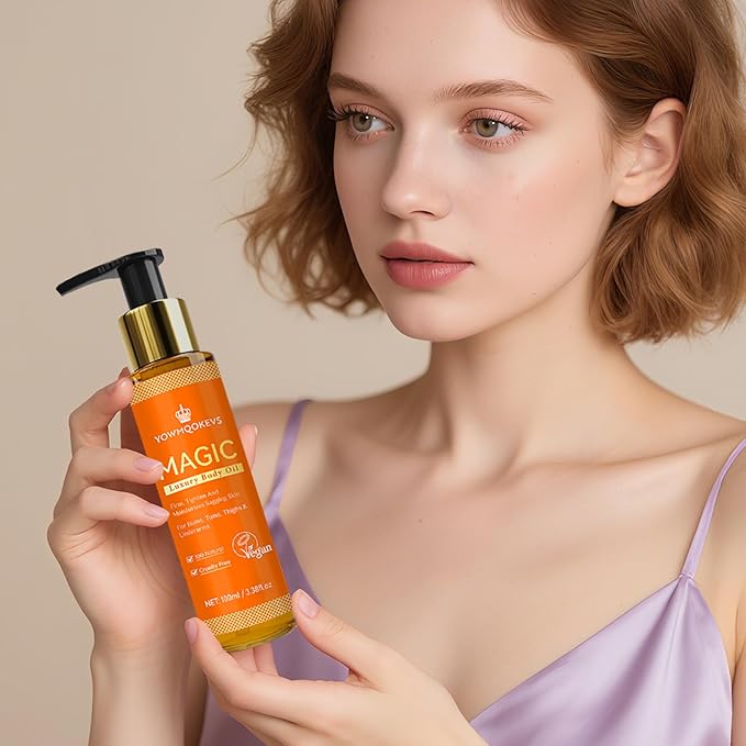 Magic Body Firming Oil, Premium Skin Tightening & Hydrating Body Oil for Women – Fast-Absorbing with Jojoba Oil, Vitamin E & Aloe Vera, Non-Greasy Full Body Moisturizer for Dry Skin