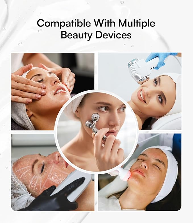 Micro-current Conductive Gel for Korean Skin Care Machines & Face Massagers – Hydrating Gel Primer with Hyaluronic Acid Facial and Body for Women and Men, 3.38 Fl Oz*2