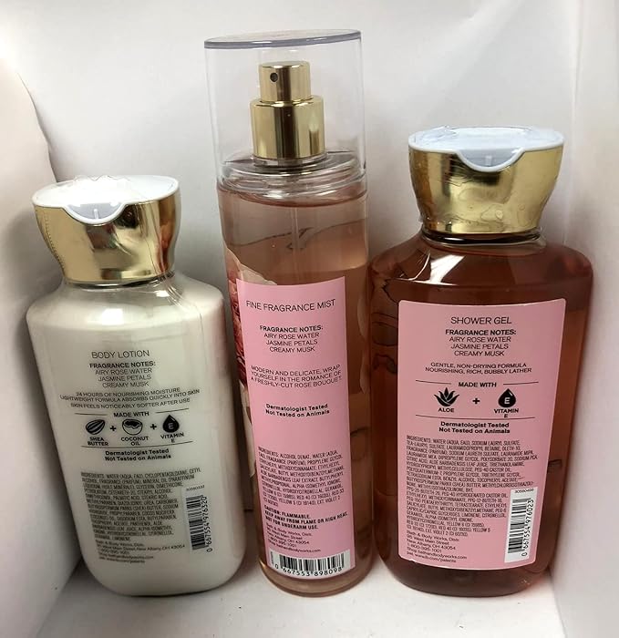 Bath and Body Works - Rose - Shower Gel, Body Lotion, & Fine Fragrance Mist Daily Trio Summer 2018
