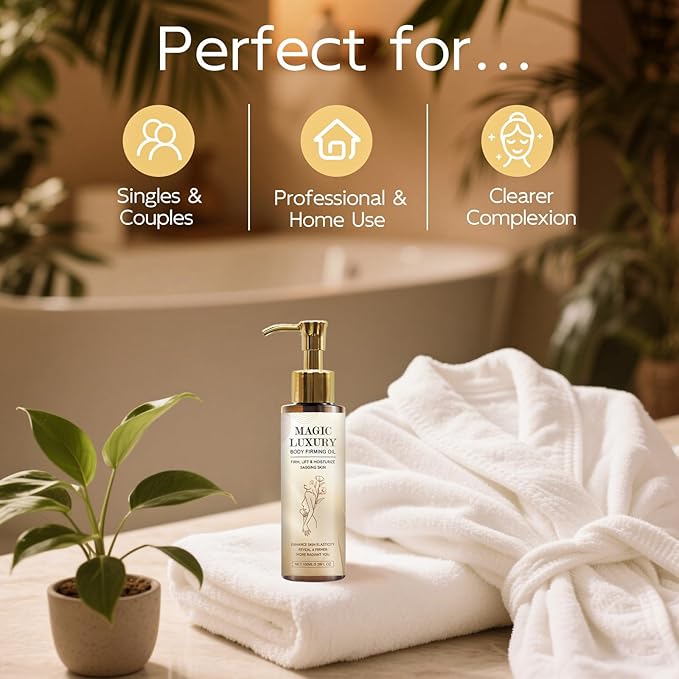 Beaque Magic Body Firming Oil, 3.38 FL OZ, Korean Skin Care Post-Shower Body Oil for Women – With Jojoba Oil,to Tighten, Hydrate & Nourish Dry Skin, Lightweight & Non-Greasy for Full Body Use