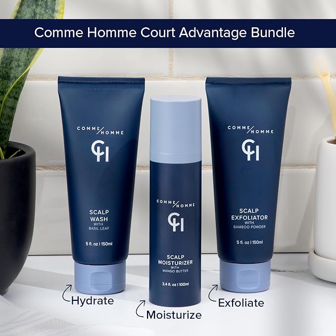 Comme Homme Soothing Scalp Moisturizer for Bald Men | Hydrates, Softens & Slows Regrowth with Aloe, Mango Butter & Capislow | Anti-Itch, Non-Greasy Daily Scalp Care for Bald Heads | 3.4 fl oz/100 ml