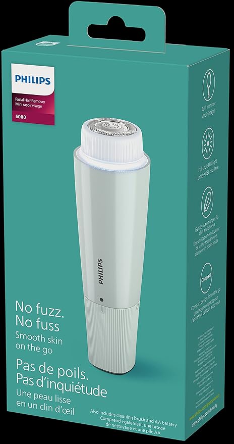 Philips Beauty Series 5000 Electric Shaver and Personal Groomer for Women, Cordless & Compact, Hypoallergenic Head, Gentle & Quick Hair Removal Easy Touch Ups, Mint Green, BRR474/00