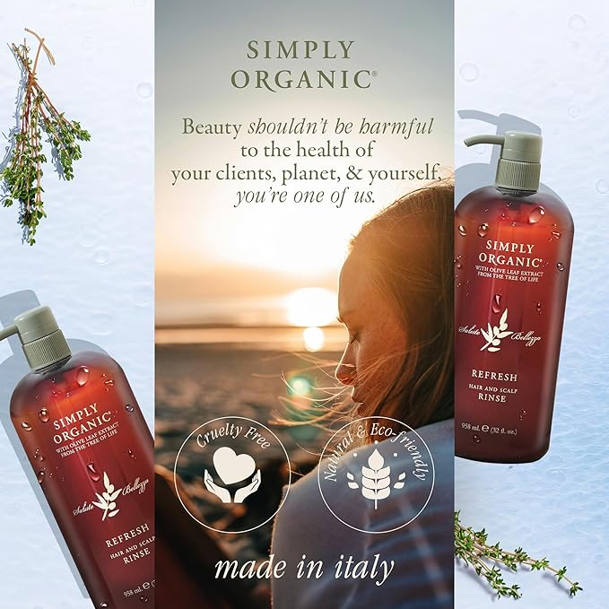 Hair Detox Clarifying Deep Conditioner Scalp Rinse, Made in Italy, All Natural Cruelty Free Hair Care for Women & Men, Rosemary, Sage & Olive Leaf Extract with Pump, 32 fl oz/958 ml, REFRESH