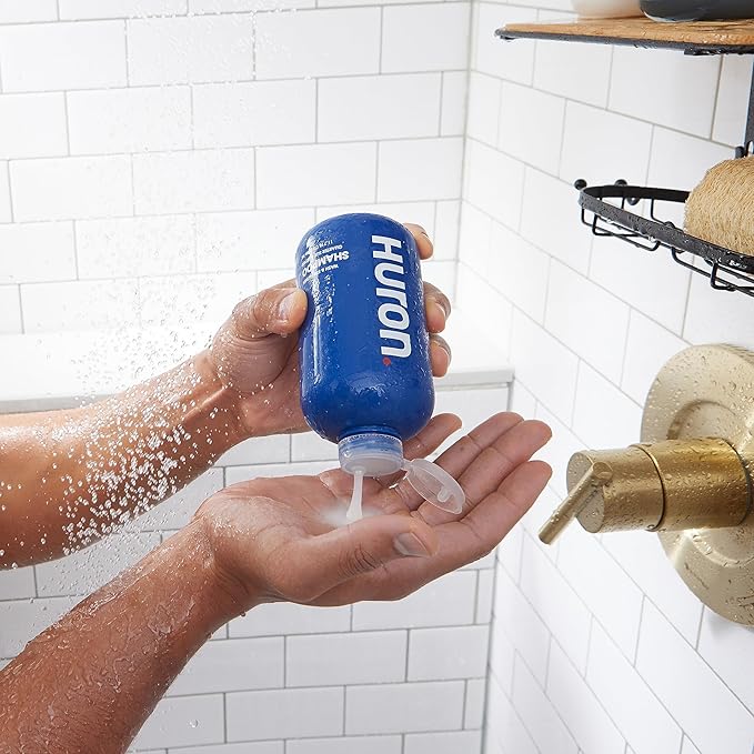 Huron Men's Shampoo - Mens Daily Shampoo for Full & Strong Hair- Nourishment for Men's Hair with Argan Oil & Vitamins E and B5-11.7oz (2 Pack)