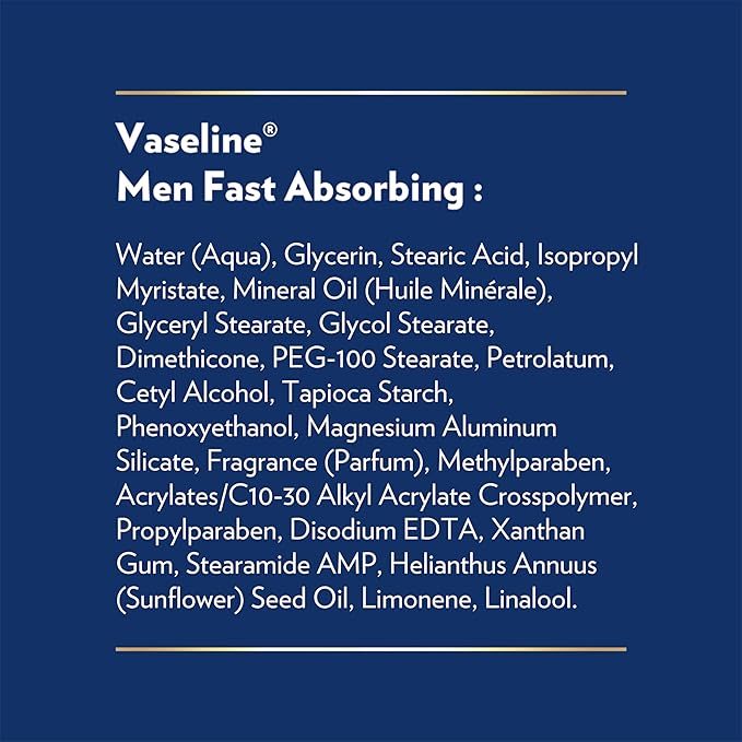 Vaseline Men's Healing Moisture Hand & Body Lotion For Dry or Cracked Skin Fast Absorbing Non-Greasy Lotion for Men 20.3 oz, Pack of 3