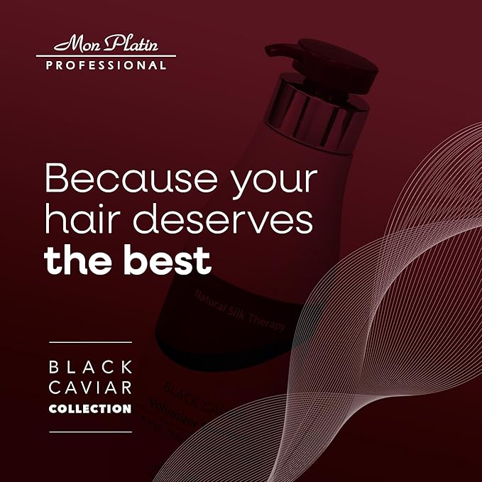 Mon Platin Professional Black Caviar Volumizer Hair Shampoo - For Fine, Thin, Fragile Hair - Enriched with Black Caviar, Hair Shampoo for Damaged hair, Volume Shampoo, SLS/Salt Free 500ML