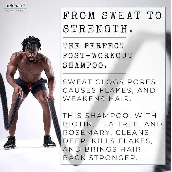 Anti Dandruff Shampoo for Men Tea Tree Oil Shampoo for Dandruff Treatment Natural Zinc Shampoo for Thinning Hair Thickening Shampoo for Men Hair Loss Mens Biotin Shampoo