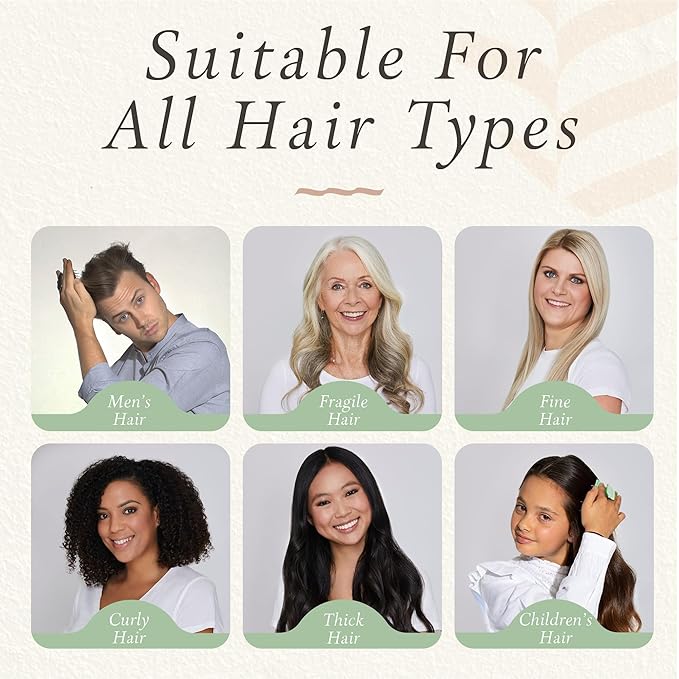 Manta Original Anti-Breakage Hairbrush – Gentle Detangling Brush for Wet & Dry Hair, Flexible Hairbrush for All Types, Healthy Hair Care for Women & Men, Serene Green