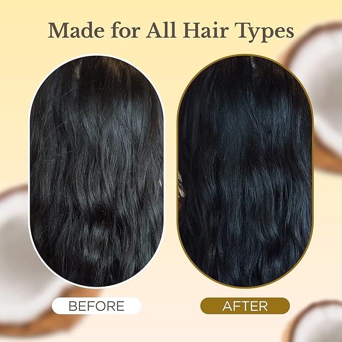 | All-Natural Coconut Oil Shampoo and Conditioner | 100% Non-Toxic | Bundle Pack (250ml)