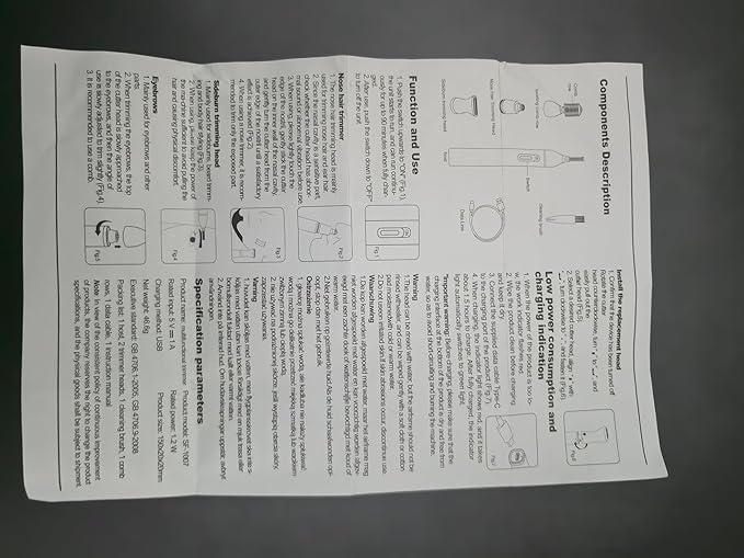 Nose and Ear Hair Trimmer for Men, Rechargeable 3 in 1 Hair Trimmers for Nose Ear Eyebrow & Body Detail Hair Removal, No Pull No Snag Men's Grooming with High Speed, 3 Heads