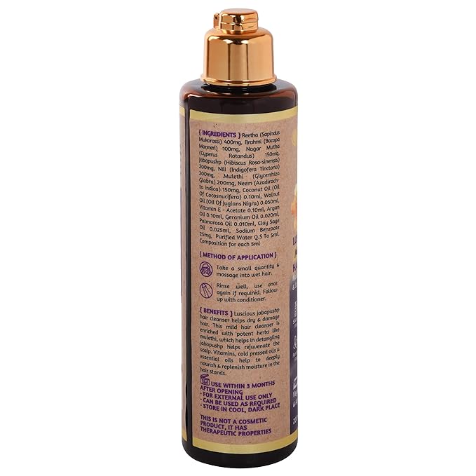 ROOTS AND HERBS Ayurvedic Shampoo Natural Treatment 100% Vegan No Paraben Jabapushp Lucious Hair Cleanser for Men and Women Unisex Natural Herbal Volumizing Hair Cleanser - 6.76oz