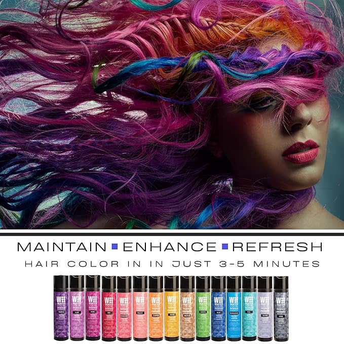 Watercolors INTENSE METALLIC Semi Permanet Color Depositing Shampoo-Sulfate & Paraben Free to Maintain & Enhance Hair Color 8 fl oz - STEEL (2 Count)