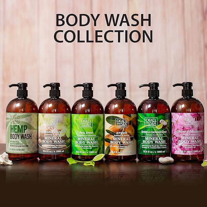 Dead Sea Collection Coconut Body Wash – Hydrating Shower Gel with Dead Sea Minerals & Coconut Oil – Scented Body Wash for Dry & Sensitive Skin – For Women & Men – 33.8 fl oz