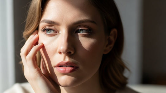 Woman with tired skin showing signs of fatigue and lack of sleep