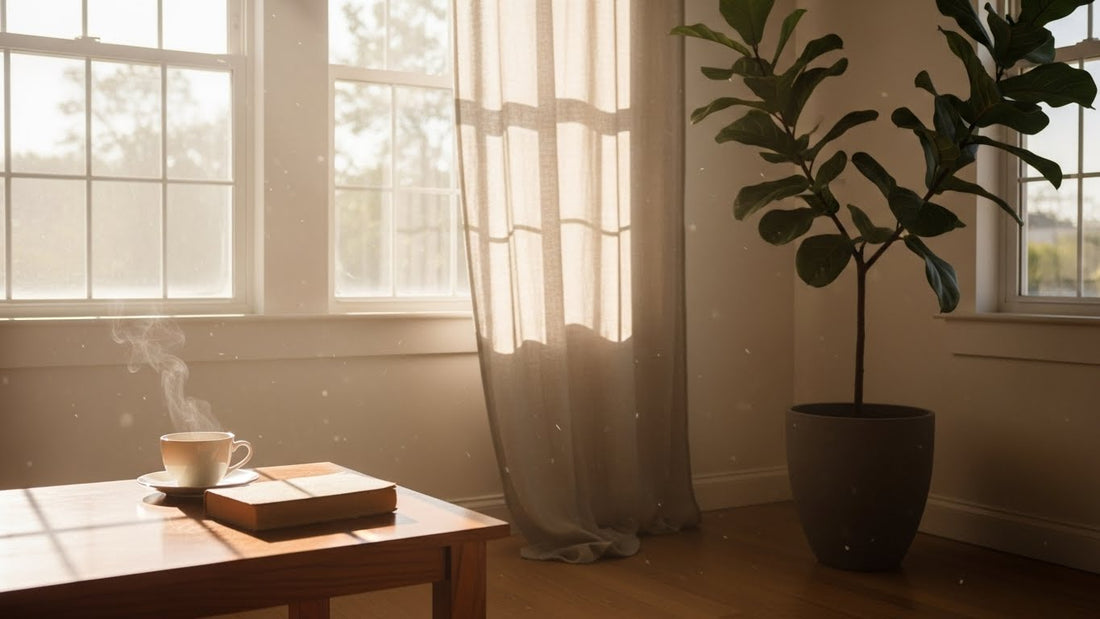 Peaceful wellness scene showing natural rhythm and balance in self-care