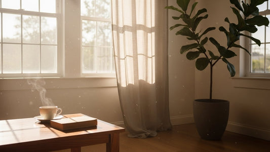 Peaceful wellness scene showing natural rhythm and balance in self-care