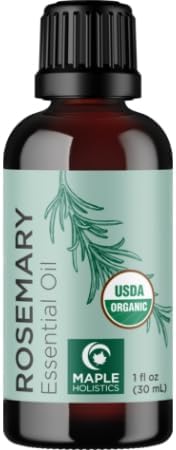 Certified Organic Rosemary Oil for Hair - Pure USDA Organic Rosemary Essential Oil for Hair Skin and Nails Plus Aromatherapy - Organic Hair Oil for Dry Scalp Treatment and Enhanced Volume and Shine
