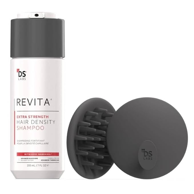 DS Labs Revita Extra Strength Shampoo & Scalp Brush - High-Performance Hair Density Shampoo & Scalp Brush, Volumizing & Thickening, Fuller Looking Hair, Saw Palmetto, For Men & Women, 205mL