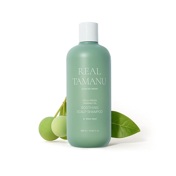 RATED GREEN REAL TAMANU Soothing Shampoo | Scalp Relief & Nourishing for Troubled, Itchy & Dry Scalp | Organic Cold Pressed Tamanu Oil Shampoo (13.52 Fl Oz)