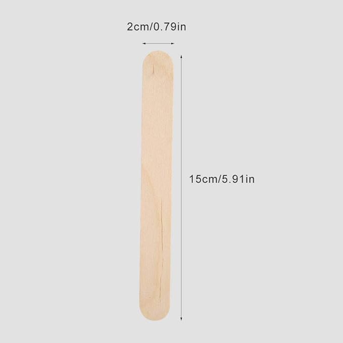 Wax Applicator Sticks, 100pcs Wooden Disposable Epilation Wax Tool Wax Waxing Wood Body Hair Removal Sticks Applicator Wax Spatulas Applicator for Mask Hair Remove Cream Ice Cream Stick