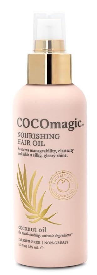 Cocomagic Nourishing Hair Oil – Restores Manageability, Elasticity & Adds Silky Shine | Hydrates, Strengthens & Smooths Frizz | Paraben-Free, Cruelty-Free, Made in USA (10 Fl Oz)