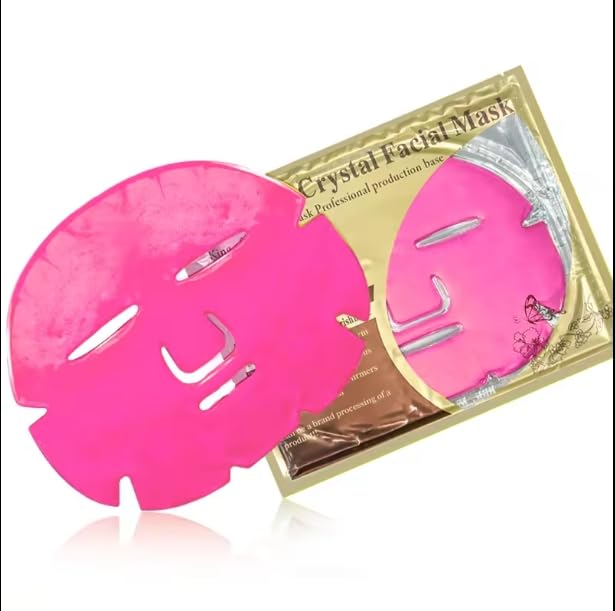 Collagen Face Sheet Mask - Collagen Anti-Aging Korean Face Sheet Mask for All Skin Types - 15 Sheets of Luxury with Collagen & 24K Gold - Gift for Mom, Girlfriend, or Wife (24K-Pink)