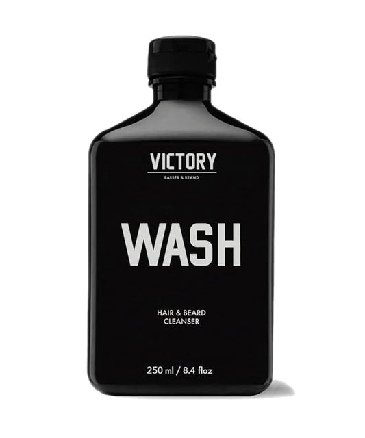 Victory Barber & Brand Beard Wash - Made in USA, Men's All-in-One Shampoo and Conditioner, Hydrating, Smoothening, Softening, 8.4 Fl Oz