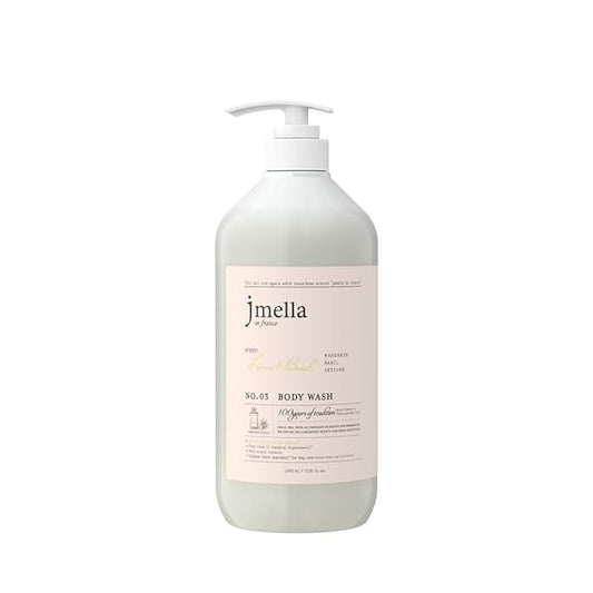 jmella in france Lime and Basil Body Wash Wash -luxury fragrance Made by French Performer- Chemical free-Free From 7 kinds of Paraben -33.8 FLoz